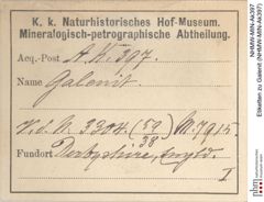 Etiketten zu Galenit (NHMW-MIN-Ak397)